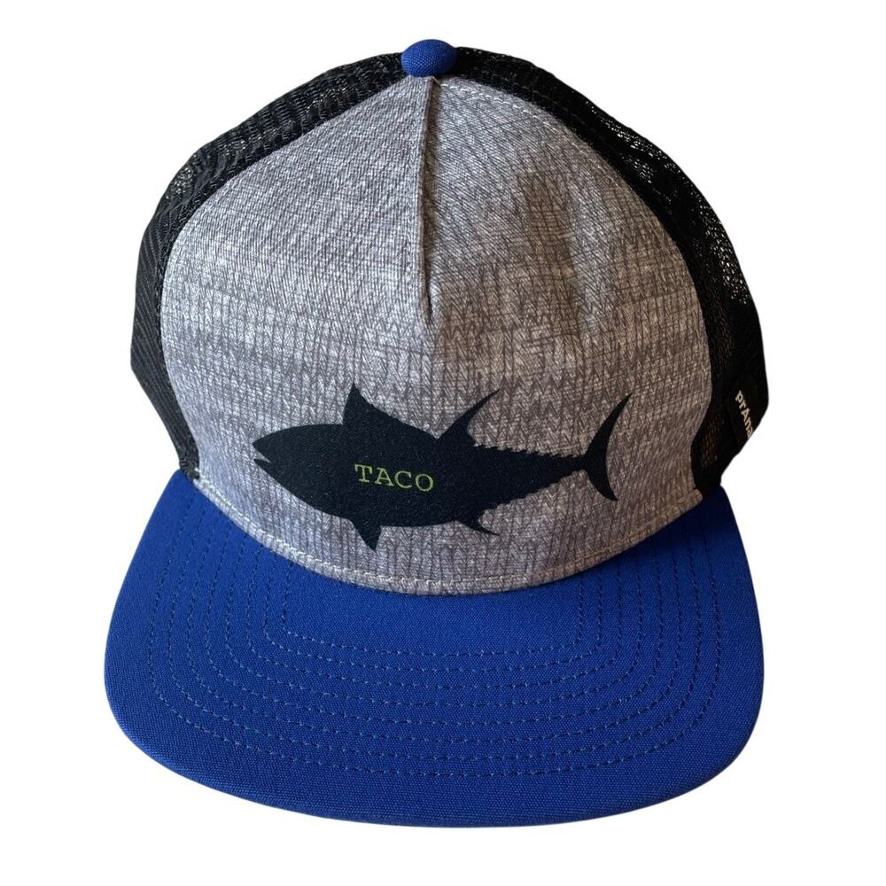 prAna NWT Journeyman Flat Brim Unisex Trucker Hat O/S Fish Taco Snapback